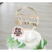wedding photo - Personalized Mr and Mrs Cake Topper 