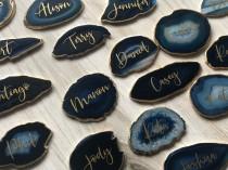 wedding photo - Agate Place Cards with First & Last Name 
