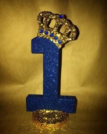 wedding photo - Sparkle letters with crown.  Royal themed decoration for party decorations, photo props, baby showers, table numbers, princess and prince