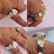 14k gold plated heart rings wedding photo - 14k gold plated heart rings