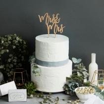 wedding photo - Wooden Mrs & Mrs Cake Topper, Wooden Cake Decorations, Mrs and Mrs Wedding Cake Decorations, Rustic Wedding