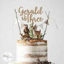 wedding photo - Wood Birthday Cake Topper with Number / Custom Wood One Cake Topper / Personalized Birthday Cake Topper / ONE Smash Cake Topper - by TOA