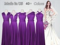 wedding photo - Violet Purple bridesmaid dress long, Floor-length Bridesmaid dress, infinity dress, convertible dress, maternity dress, Purple Dress