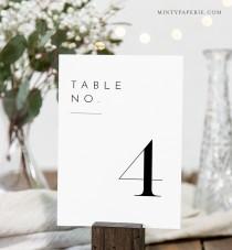 wedding photo - Minimalist Table Number Card Template, Rustic Simple Clean Wedding Table Number, Editable, INSTANT DOWNLOAD, Templett, DIY 4x6 #094-168TC