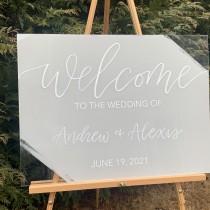 wedding photo - Hand Lettered Acrylic Wedding Sign 