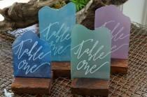 wedding photo - Acrylic Sea Glass Inspired Table Numbers for Weddings, Showers, Anniversary