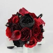 wedding photo - Previous Customer Order - Custom Realistic Artificial Black & Red wedding singles with skulls