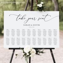 wedding photo - Classic Seating Chart Template, Elegant Wedding Seating Plan, Printable, INSTANT Download, Templett, Fully Editable
