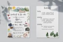 wedding photo - Summer Weekend At The Lake Invitation & Itinerary Template  • Bachelorette Camping Invite • INSTANT DOWNLOAD • Printable, Editable Template