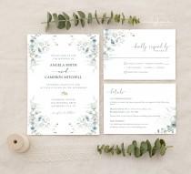 wedding photo - Wedding Invitation Template Suite, Eucalyptus Wedding Invitation, Greenery Wedding Invite Set, Instant Download, DIY, Juliet