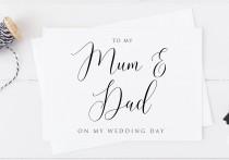 wedding photo - To My Mum and Dad on My Wedding Day, Wedding Day Card, Parents Wedding Card, To My Parents Card, Parents Card, Wedding Day Stationary