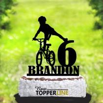 wedding photo - Kids Bike Cake Topper,Personalised Mountain Biking Cake Topper,Kids birthday Cake Topper,Kids Cake Topper,Bike Birthday Party (2172)