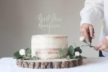 wedding photo - Custom Mr And Mrs Wedding Cake Topper - A Modern Surname Wedding Cake Topper