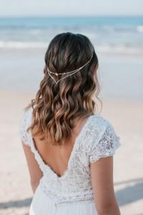 wedding photo - Boho headpiece, Bridal hair chain, wedding headband