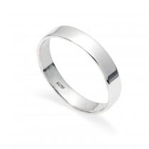 wedding photo - Solid 925  Sterling Ring 4mm Flat  Band Ring in Sizes G-Z/20 Different Sizes Available