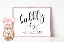 wedding photo - Bubbly Bar Sign, Printable Wedding Bar Sign, Drinks Table Sign, Mimosa Bar, Bridal Shower Signs Wedding Shower Sign Bachelorette Party Sign