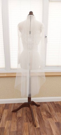 wedding photo - Plain Barely There Veil, 1 Tier veil, Bespoke Veil, Wedding Veil, Cathedral veil,Fingertip length veil,