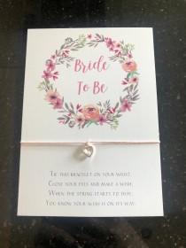 wedding photo - Bride To Be Wish Bracelet Gift - Heart Charm