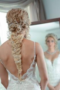 wedding photo - Crystal and Pearl hair vine Extra Long Hair Vine Bridal Hair Vine Wedding Hair Vine Crystal Hair Piece Bridal Jewelry Hair Vine Pearl