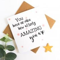 wedding photo - Amazing friend card,amazing friend quote,well done card,you're amazing,recycled,congratulations card,thank you card,you're the best card