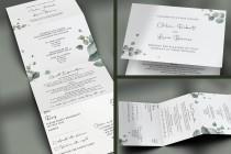 wedding photo - Wedding Invitation, Wedding Invitations, Elegant Wedding Invitation Set, Modern Wedding invites, Concertina Fold Wedding Invites