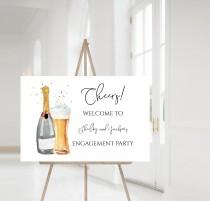 wedding photo - Engagement Party Welcome Sign, Bubble and Brews Welcome Sign, Editable Template,  Instant Download, templett, e375