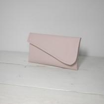 wedding photo - Set of  simple pastel pink bridesmaid clutches 