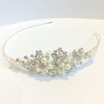 wedding photo - Dotty Crystal Diamante & Pearl Headband