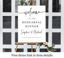wedding photo - Rehearsal Dinner Welcome Sign Template, Digital Download, Fully Editable, Customizable, Self-Editing, Printable Poster, Name With Heart #f24