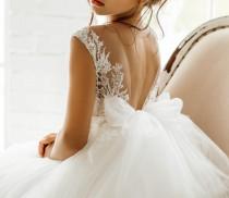 wedding photo - Flower girl dress lace, Ivory flower girl dress, Girl dress tulle, Boho flower girl dress, Flower girl dress baby