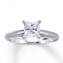 wedding photo - Lover Promise Ring, Promise Lover Ring, Lover Ring Promise, 1.0 Ct Simulated Diamond Princess Cut Solitaire Wedding 14k White Gold, Rings
