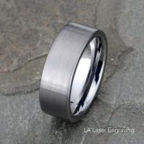 wedding photo - Tungsten Wedding Band, Mens Brushed tungsten Band, 8mm, Free Laser Engraving, His,Hers, Ring, Anniversary Ring, Mens Tungsten Ring,