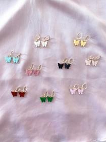 wedding photo - Butterfly Earrings, Mariposa Earrings, Butterfly Hoop Earrings, Butterfly Huggies