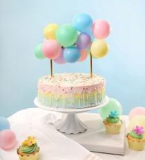 wedding photo - Pastel Rainbow Mini Balloon Cake Topper Kit 