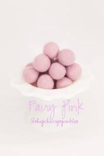 wedding photo - FAIRY PINK -2cm 100% Wool Felt Balls -Felt Poms *Pink Wool Balls, DIY Pom Pom Garland - diy Felt Ball Garland * Wool Balls *Mantel Decor