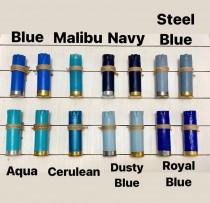 wedding photo - Blue shotgun shell boutonniere. Dusty blue, royal blue, light blue, cerulean, aqua, navy, blue.