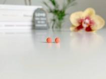 wedding photo - Coral earrings, Tiny stud earrings, Titanium earrings, Small studs pink coral, 4 mm post earrings, Minimal coral studs, Coral post earrings