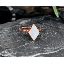 wedding photo - Natural Raw Rainbow Moonstone Ring, Raw Stone Engagement Ring, Raw Stone Ring, Raw Gemstone Ring, Crystal Engagement Ring, Promise Ring