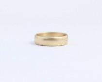 wedding photo - Mens or Womens Rounded Wedding Band in Ethical Matte Gold 14ct yellow ethical gold 5mm