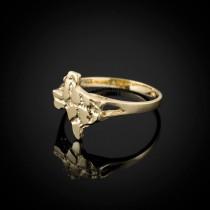 wedding photo - Ladies Gold Texas Nugget Ring (yellow, white gold, 10k, 14k)