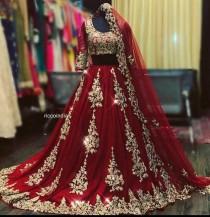 wedding photo - Purple Blue Red Pink Lehenga and Blouse Gold Zari Work Lengha Choli Indian Wedding Lehenga Bollywood Wear Skirt Top Stitching on Wish