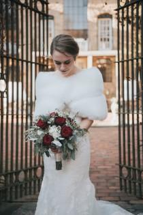 wedding photo - Light Ivory faux fur bridal wrap, Wedding Fur shrug, Ivory Fur Wrap, Bridal wedding faux fur shawl (Penelope Wht01)