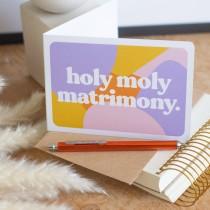 wedding photo - Holy Moly Matrimony Funny Engagement Wedding Valentine's Card UK
