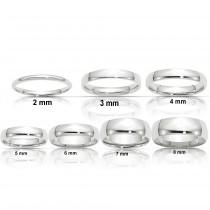 wedding photo - REAL Comfort Fit 14K Solid White Gold 2mm 3mm 4mm 5mm 6mm 8mm Men's and Women's Wedding Band Midi Thumb Toe Ring Sizes 4-14. Solid 14k Gold