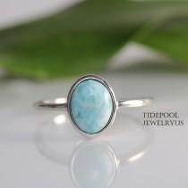 wedding photo - Oval Larimar Ring Size 10, Sterling silver Elegant Larimar Ring, Larimar Sterling silver Ring, Wedding Engagement Gift for her, mother