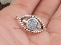 wedding photo - Natural Blue Topaz Gemstone Silver Ring 