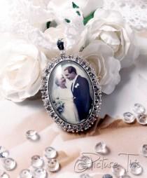 wedding photo - Custom Bouquet Charm, Wedding Bouquet Charm, Bouquet brooch, Custom Photo Charm, Memorial Photo Charm, Diamante Photo Charm, Bridal Bouquet.