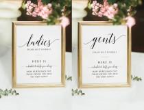 wedding photo - Wedding Bathroom Sign, Wedding Bathroom Basket Sign, Wedding Printable, Bathroom Wedding Sign, Ladies & Gents Restroom Sign,Instant Download