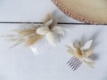 wedding photo - Dried flower hair clip hair slide bridal hair accessories pampas grass preserved ruscus wedding hair comb