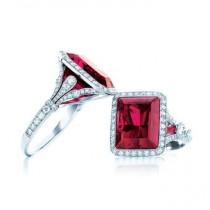 wedding photo - Luxury Diamond and Ruby Ring 